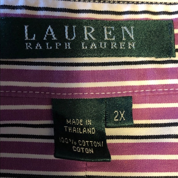 Ralph Lauren Double RL Purple Striped Women's Shirt - Picture 8 of 9
